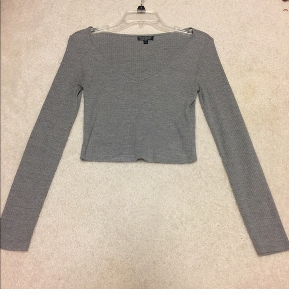 TOPSHOP ribbed V-Neck crop top - Picture 4 of 5